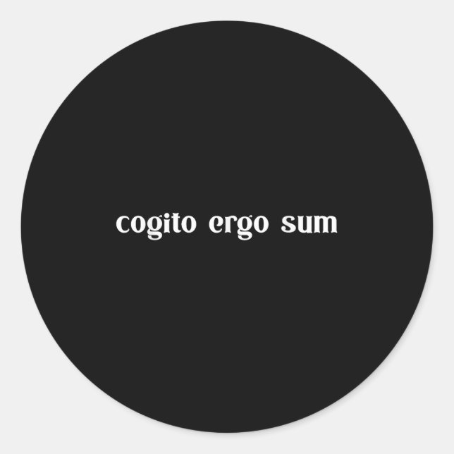 Adesivo Retro Cogito Ergo Sum Metaphysics Humanism Ethics  (Frente)