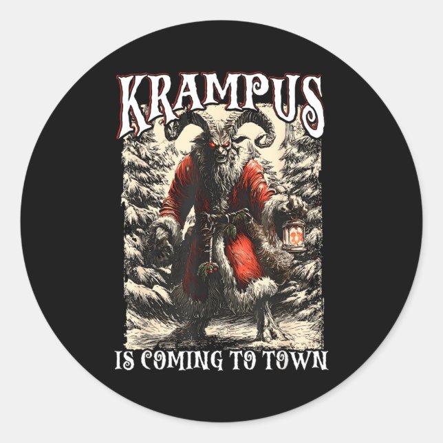 Adesivo Retro Creepmas Krampus Is Coming To Town Dark Humo (Frente)