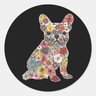 Adesivo Retro Cujo Cão-De-Boca-Floral Francês Cão-De-Boca-