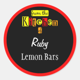 Adesivo Retro da Cozinha de Letras em Preto Editável