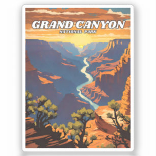 Adesivo Retro da ilustração do Parque Nacional do Grand Ca