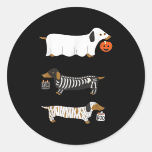 Adesivo Retro Dachshund Halloween Wiener Dog Pumpkin Weeni