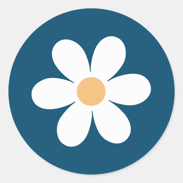 Adesivo Retro Daisy azul (Frente)