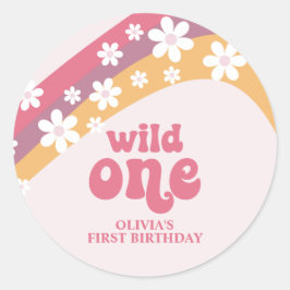 Adesivo Retro Daisy Boho Wild One Arredondado Clássico