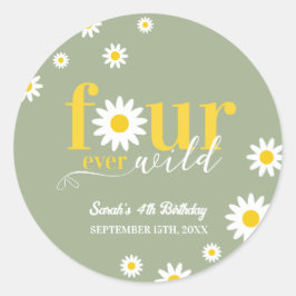 Adesivo Retro Daisy Four Ever Wild Sage Green 4º aniversár