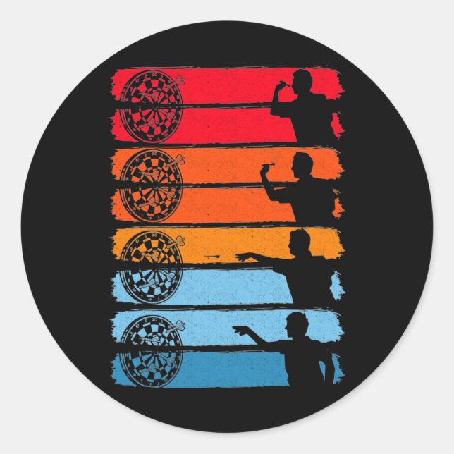 Adesivo Retro Dart Acionando Dardos Olhos de Lâmpada de Lâ (Frente)