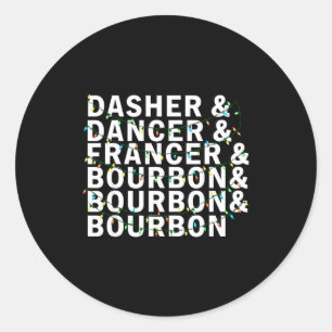 Adesivo Retro Dasher Dancer Prancer Bourbon Natal Diversão