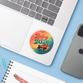 Adesivo Retro de Patins para 2026