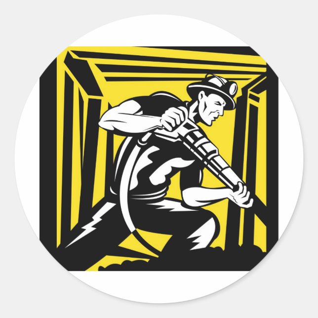 Adesivo retro de perfuração pneumática de jack de carvão (Frente)