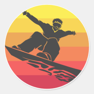 Adesivo Retro de Salto de Neve