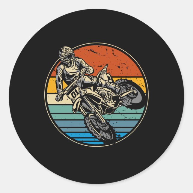 Adesivo Retro De Vintagem De Motocross De Bike (Frente)