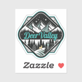 Adesivo Retro Deer Valley Ski