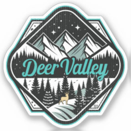 Adesivo Retro Deer Valley Ski