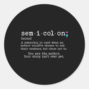 Adesivo Retrô - Definição de Semicolon Prevenção Suicida e