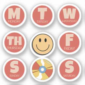 Adesivo Retro, Dias de Vintage da Semana do Sticker Pack