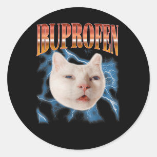 Adesivo Retro Divertido Ibuprofeno Gato Gatinho Meme Gráfi