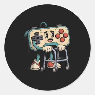 Adesivo Retro Divertido Velho Jogador de Jogos 80s 90s Cli