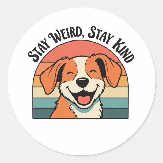 Adesivo Retro Dog Stay Kind Vinyl Sticker (Frente)