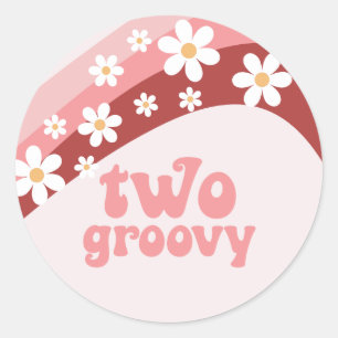 Adesivo Retro Dois segundo aniversário floral Groovy Dais