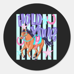 Adesivo Retro Ed Segure Seu Cavalo Ed Amante de Cavalos