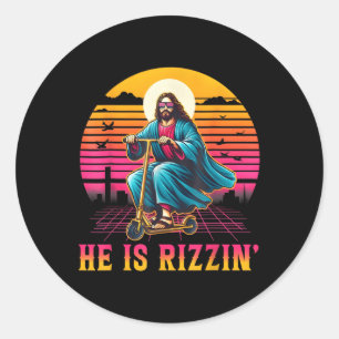 Adesivo Retro Ele É Rizzin Engraçado Jesus Tem A Páscoa C
