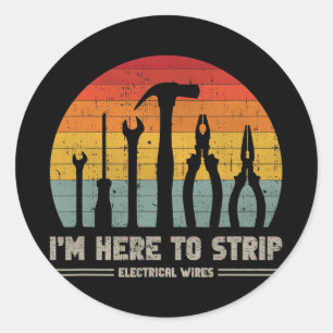 Adesivo Retro Electrician Tools Funny Quote Strip