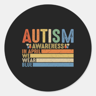 Adesivo Retrô Em Abril Vestimos Awarenes Do Autismo Quebra