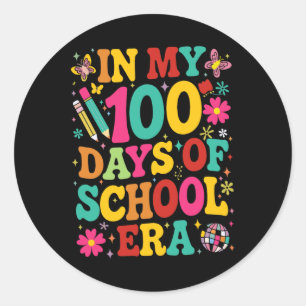 Adesivo Retro Em Meus 100 Dias Da Era Da Escola 100º Dia D