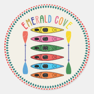 Adesivo Retro Emerald Cove Kayaking T-Shirt