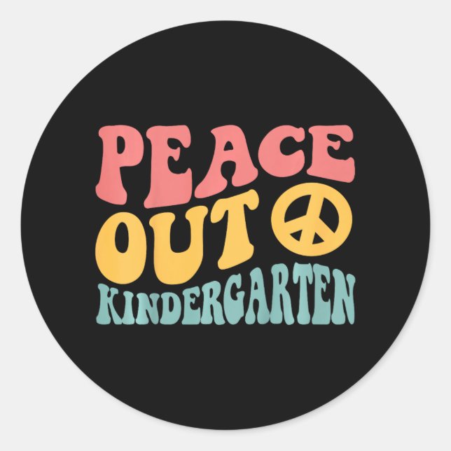 Adesivo Retrô Engraçado Da Paz No Jardim De Infância No Di (Frente)
