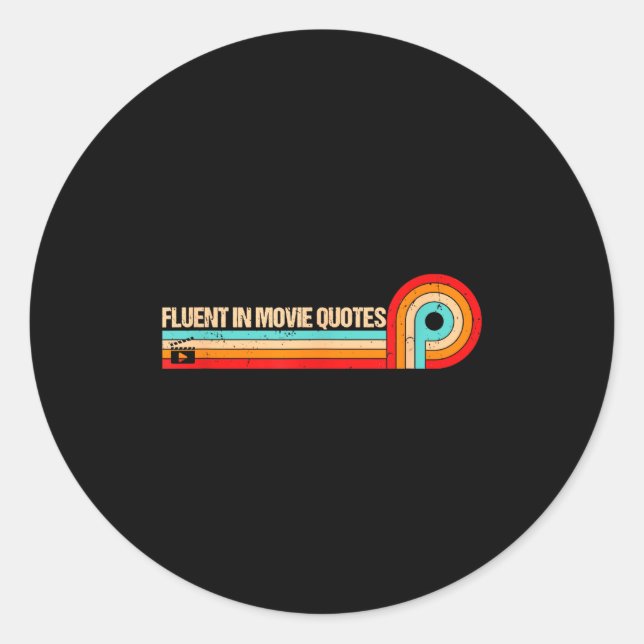 Adesivo Retro Es Funny Saying Fluent In Movie Quotes  (Frente)