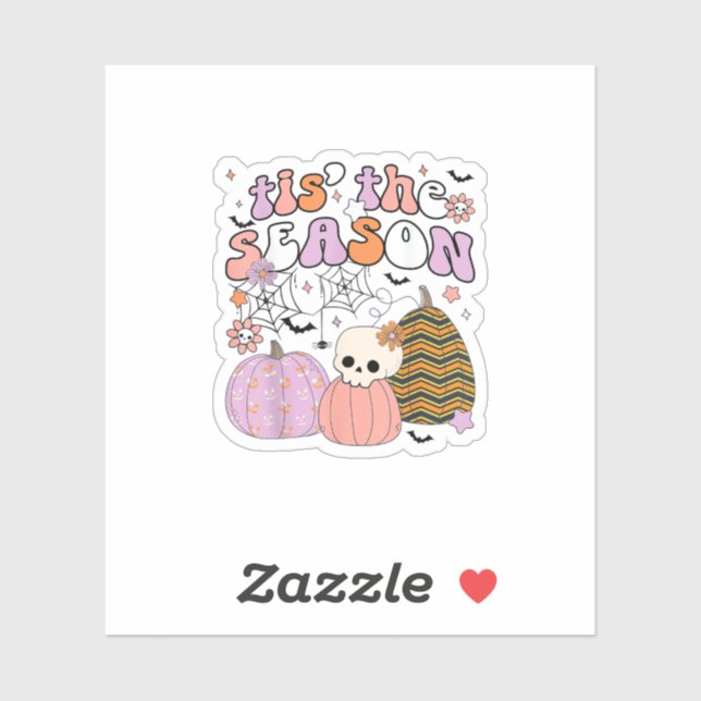 Adesivo Retro Esta É A Época Pumpkin Halloween Skull Spook (Folha)