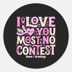 Adesivo Retro Eu Te Amo Mais Sem Contestação Rosa Creme