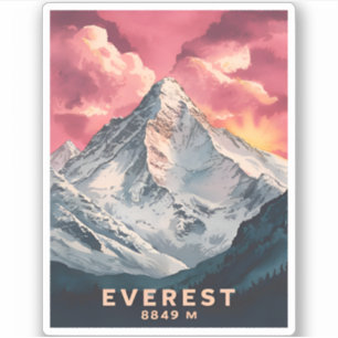 Adesivo Retro Everest Himalayas de Montagem de viagens vin