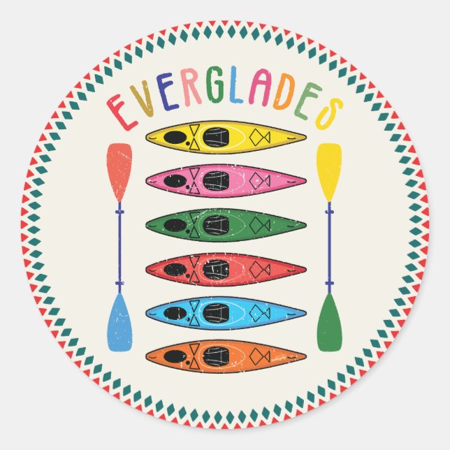 Adesivo Retro Everglades Kayaking (Frente)