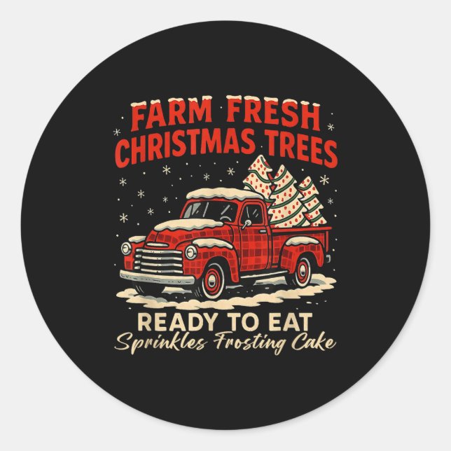 Adesivo Retro Farm Fresh Debbie Christmas Cake Red Truck H (Frente)