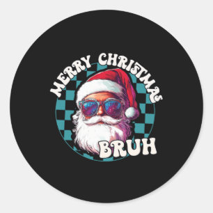 Adesivo Retro Feliz Natal Bruh Funny Legal Papai Noel