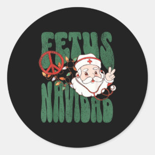 Adesivo Retro Feto Natal Papai Noel Natal Obstetra Ginecol