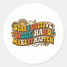 Adesivo Retro Fique Positivo