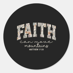Adesivo Retro Floral Fé Pode Mover Montanhas Religioso Ch