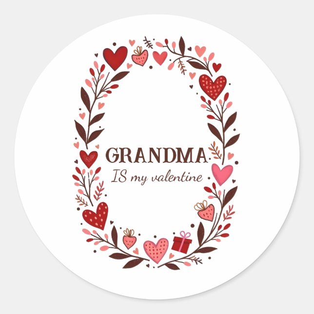 Adesivo Retro Floral Heart Valentine Custom Grandma Mom (Frente)