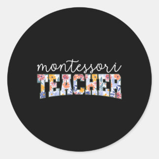 Adesivo Retro Floral Montessori Teacher Instructor Educato