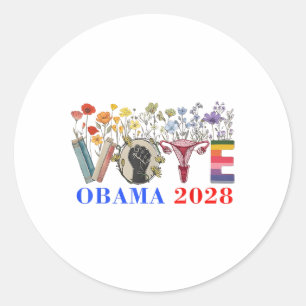 Adesivo Retro Floral Obama 2028