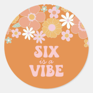Adesivo Retro Floral Six é um Clima 6º aniversário