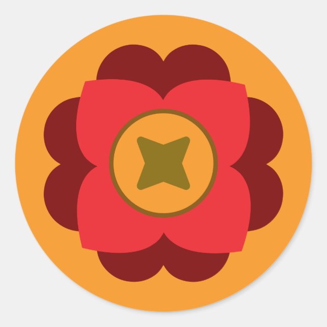 Adesivo retro flower (Frente)