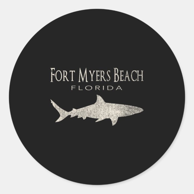 Adesivo Retro Fort Myers Beach Fl Shark (Frente)