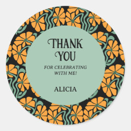 Adesivo Retro Funky Groovy Daisy Birthday pode resfriar