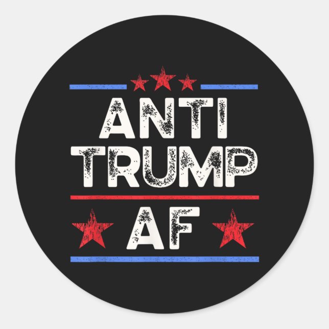 Adesivo Retrô Funny Anti-Trump Af, Anti-Fascismo, Pro Huma (Frente)