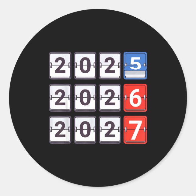 Adesivo Retro Funny Happy New Year 2026 2027 67 Meme Six S (Frente)