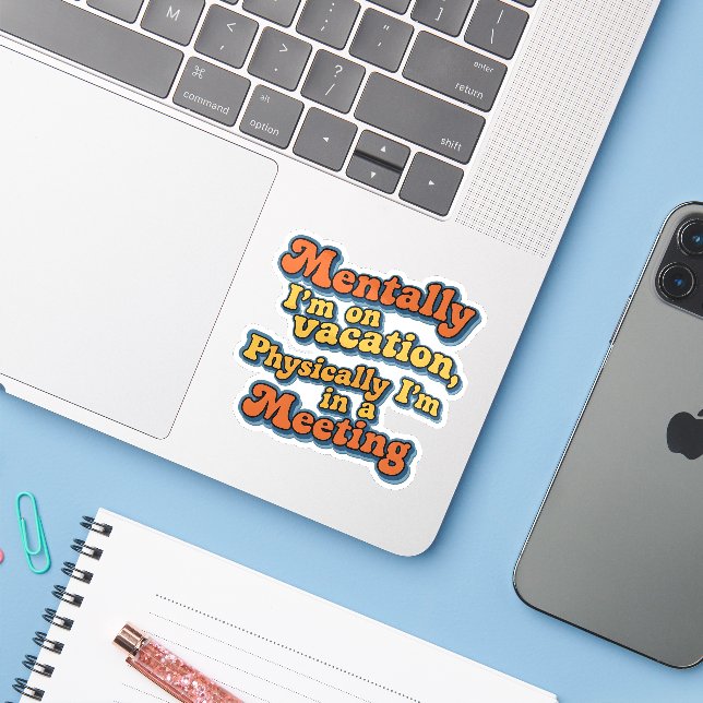 Adesivo  Retro Funny Quote Design Sticker (Notebook com iPhone)